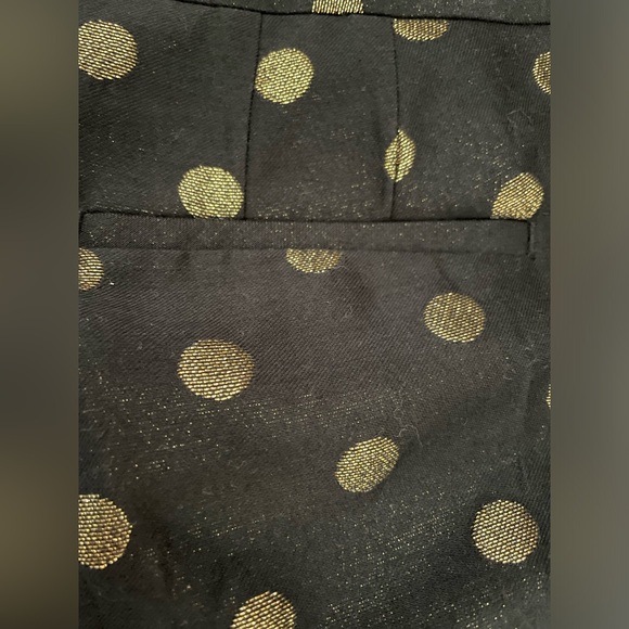 Talbots RSVP Women’s 8P Black Ankle Pants with gold metallic dots - Picture 12 of 16